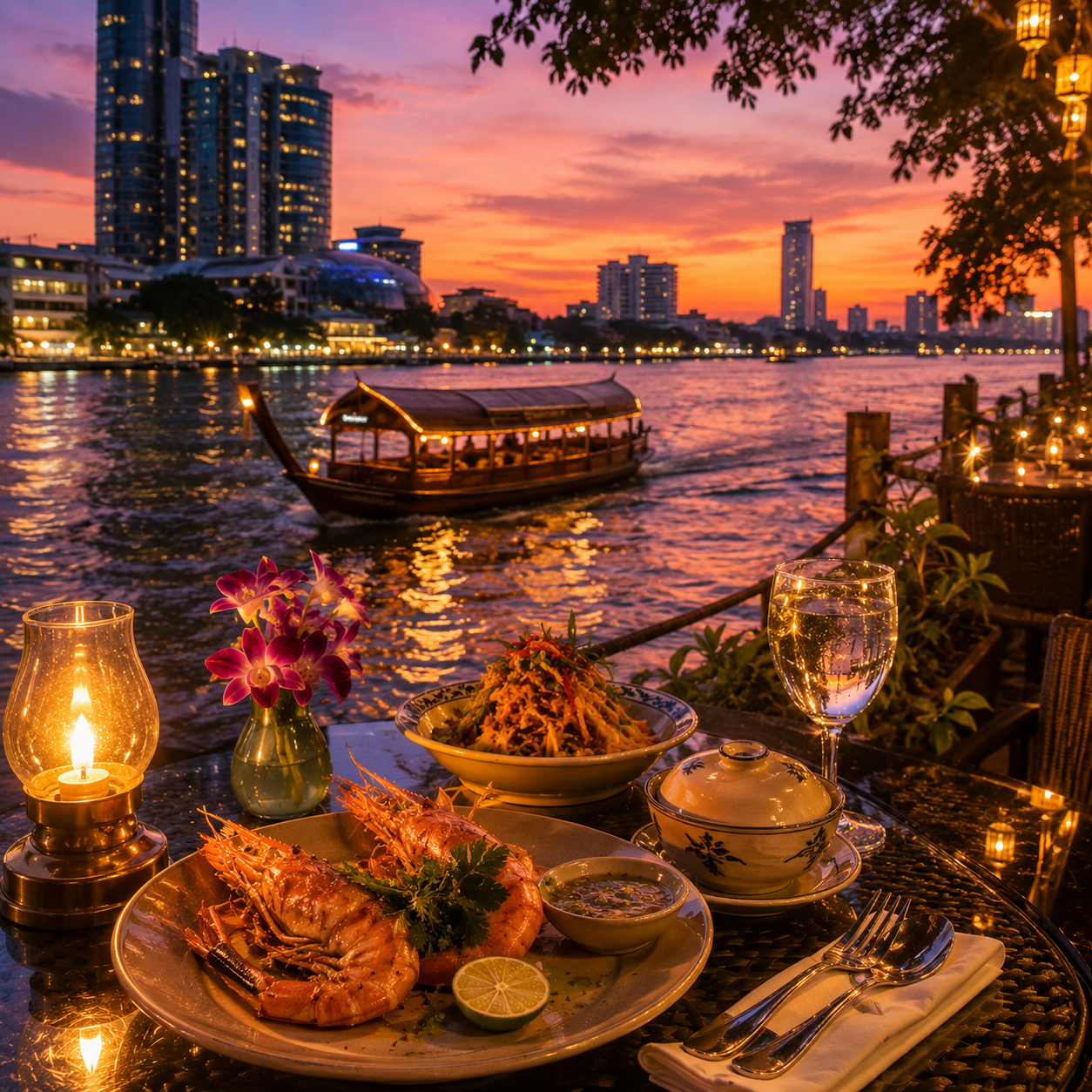 ประสบการณ์การรับประทานอาหารริมแม่น้ำในกรุงเทพฯ
